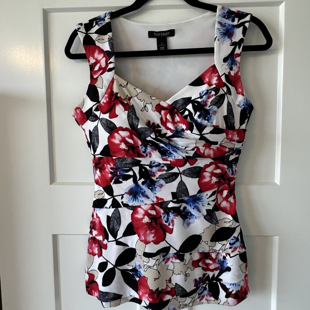 White House Black Market floral women's shirt